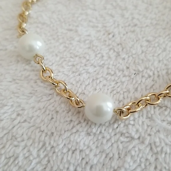 New Ralph Lauren Faux Pearl Chain Bracelet - Picture 3 of 6